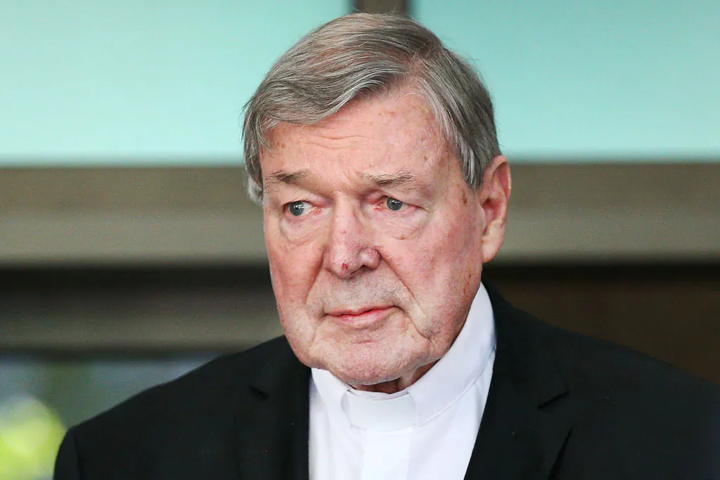 Cardinal George Pell leaves at Melbourne Magistrates' Court on in Melbourne, Australia, on May 1, 2018. (Michael Dodge/Getty Images)