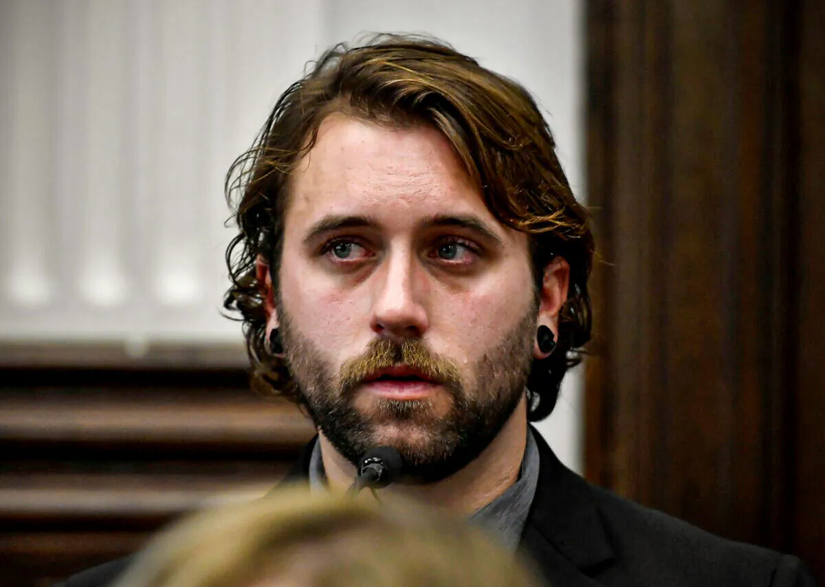 Gaige Grosskreutz is seen during Kyle Rittenhouse's trial at the Kenosha County Courthouse in Kenosha, Wis., on Nov. 8, 2021. (Sean Krajacic/Pool via Reuters)