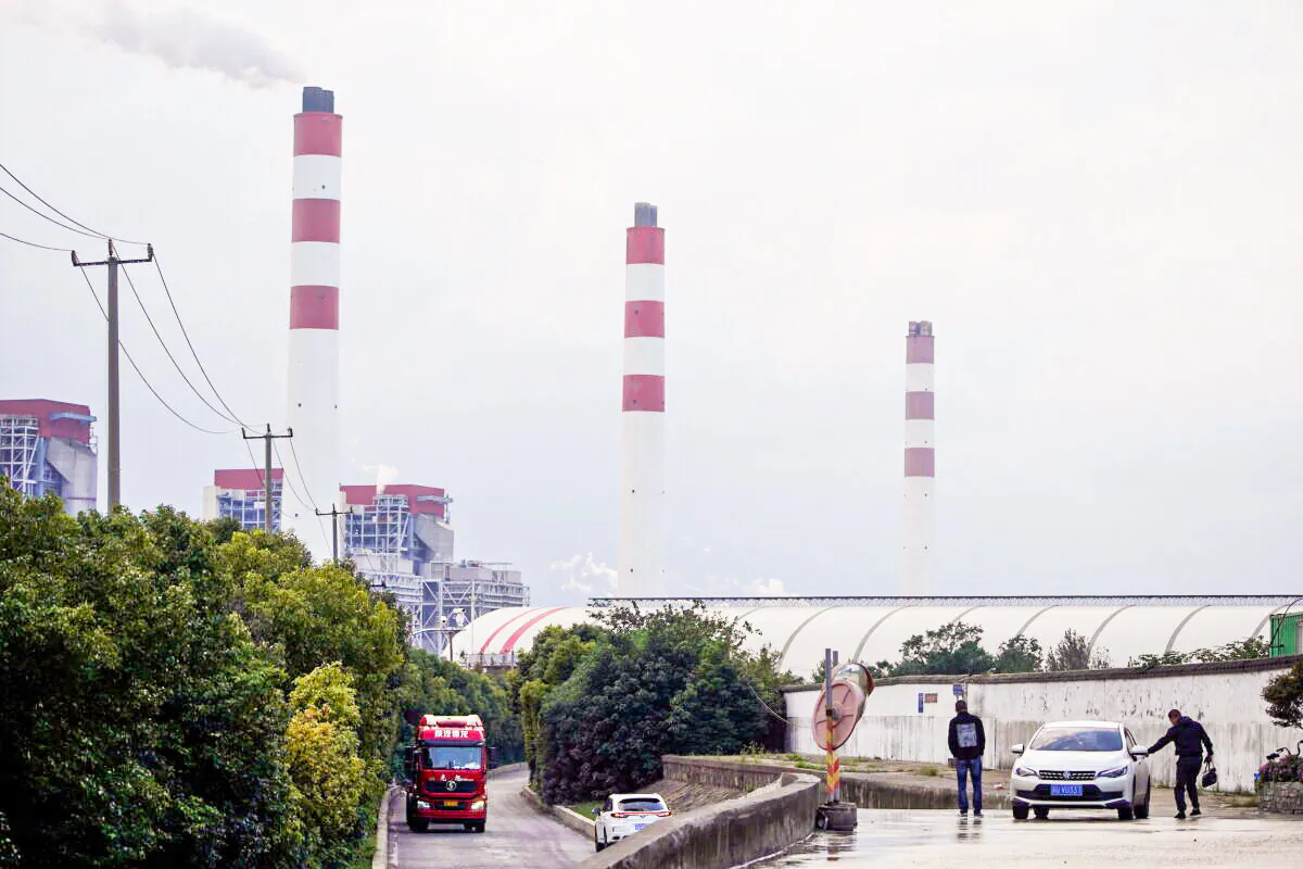 A coal-fired power plant in Shanghai, China, on Oct. 21, 2021. (Aly Song/Reuters)