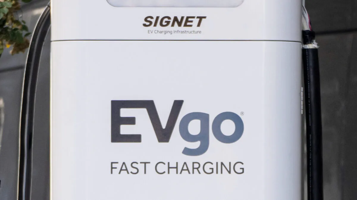 An EVgo charging station in Washington on Oct. 20, 2021. (Drew Angerer/Getty Images)