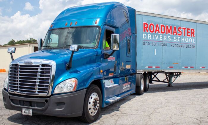 A Roadmaster truck driving school rig offers hands-on training for students seeking to obtain their commercial drivers license and head out on the open road. (Roadmaster Driving School photo)