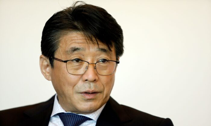 All Nippon Airways (ANA) Holdings Inc. President and CEO Shinya Katanozaka speaks during an interrogation  with Reuters astatine  the company's office  successful  Tokyo, Japan connected  Nov. 11, 2021. (Androniki Christodoulou/Reuters)