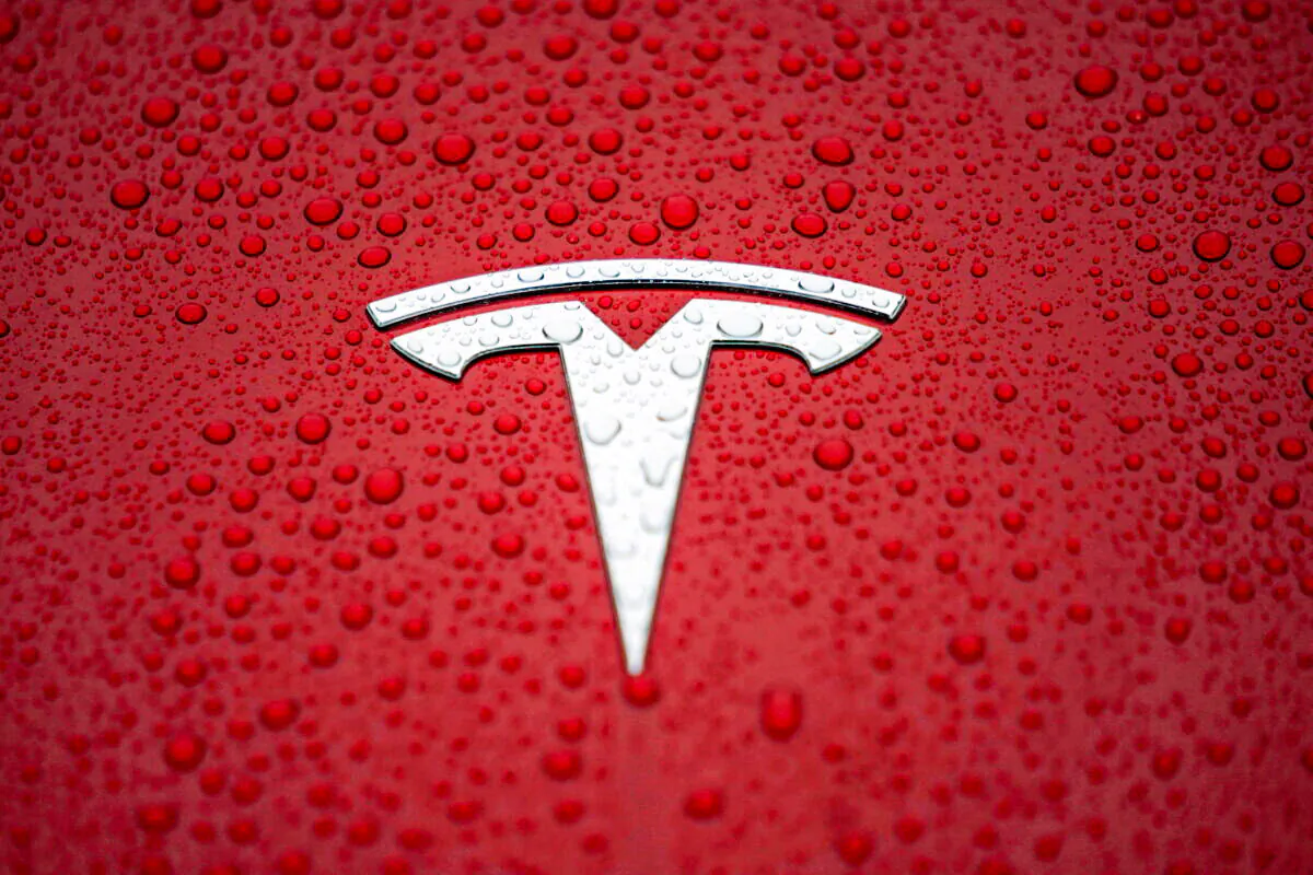 A Tesla logo is seen at the Tesla Shanghai Gigafactory in Shanghai, China, on Jan. 7, 2019. (Aly Song/Reuters)