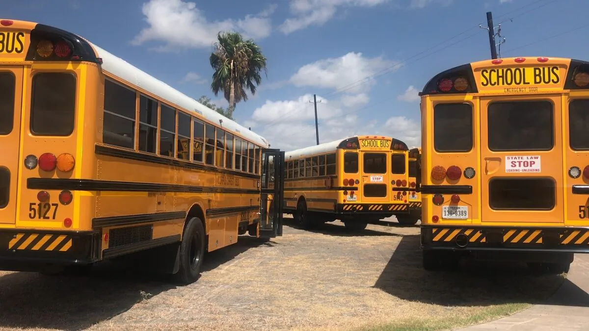 Stock image of school buses.(Ernestoeslava/Pixabay)