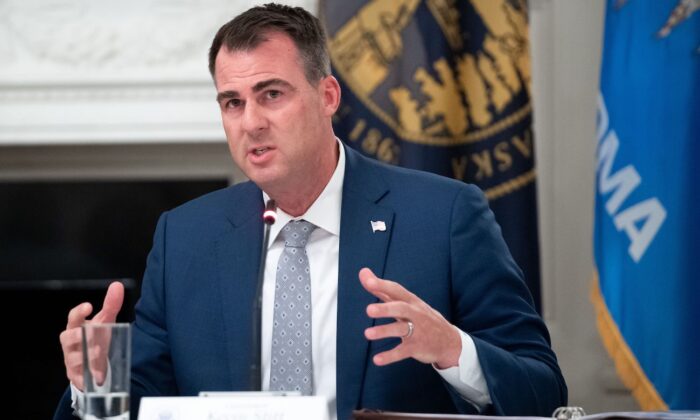Oklahoma Gov. Kevin Stitt speaks during a roundtable discussion at the White House in Washington, on June 18, 2020. (Saul Loeb/AFP via Getty Images)
