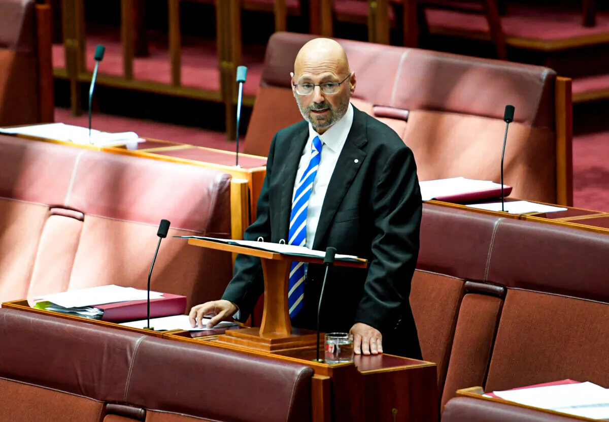 Australian Senator Arthur Sinodinos at Parliament House in Canberra, Australia, Feb. 13, 2019. (Tracey Nearmy/Getty Images)