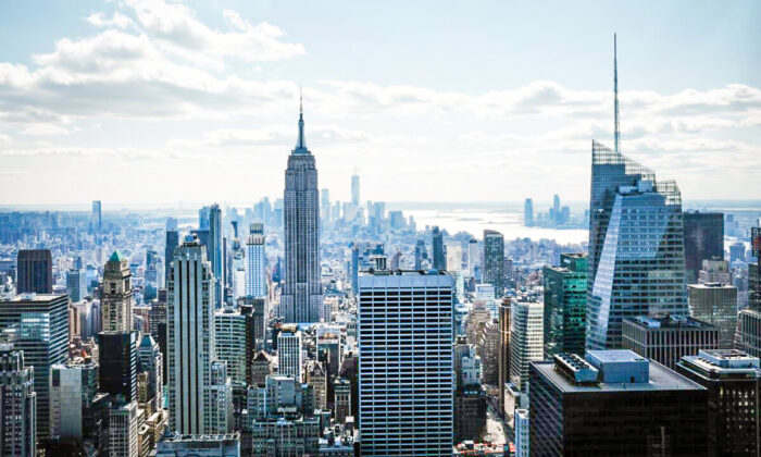 Midtown Manhattan buildings in New York City on March 4, 2021. (Spencer Platt/Getty Images)