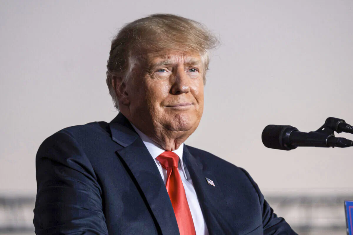 Former President Donald Trump speaks during a rally in Perry, Ga., on Saturday, Sept. 25, 2021. (Ben Gray/AP Photo)