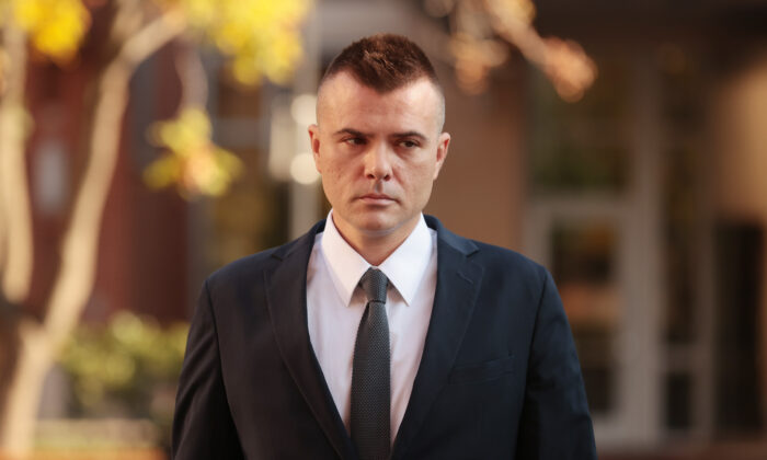 Igor Danchenko at the federal courthouse in Alexandria, Va., on Nov. 10, 2021. (Chip Somodevilla/Getty Images)