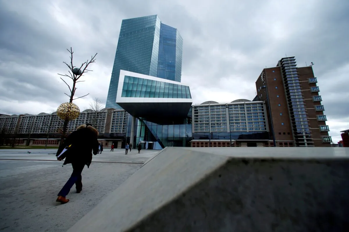 European Central Bank (ECB) headquarters building is seen in Frankfurt, Germany on March 7, 2018. (Ralph Orlowski/Reuters)