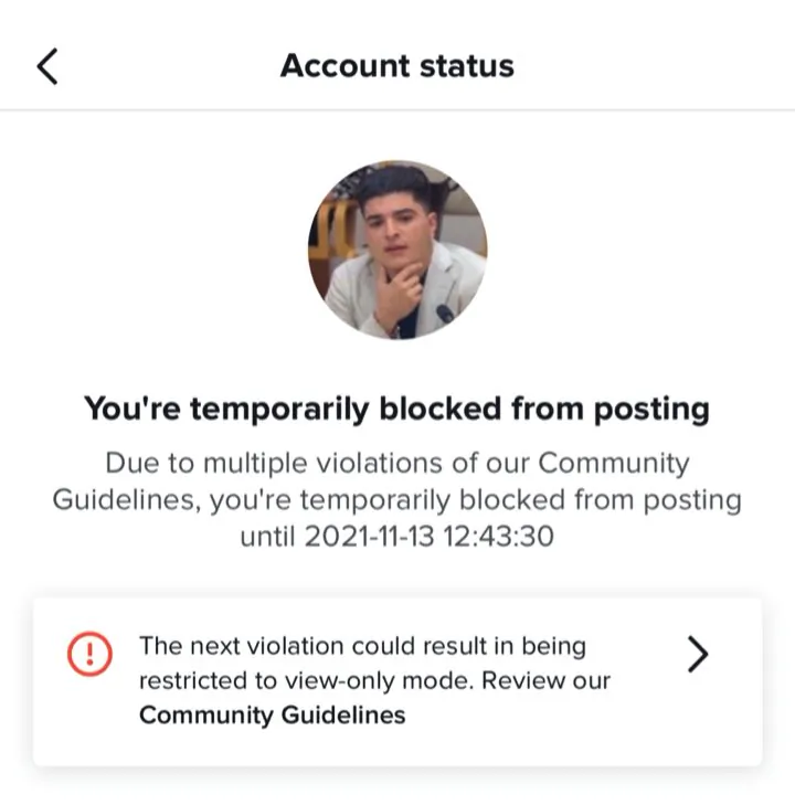 Anti-CCP activist Drew Pavlou has been temporarily blocked from posting on Tik Tok. (Screenshot by Drew Pavlou)