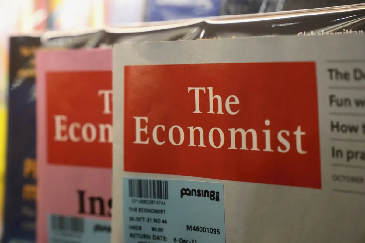 The Economist magazines are displayed in a book store in Hong Kong on Nov. 13, 2021. (Kin Cheung/AP Photo)