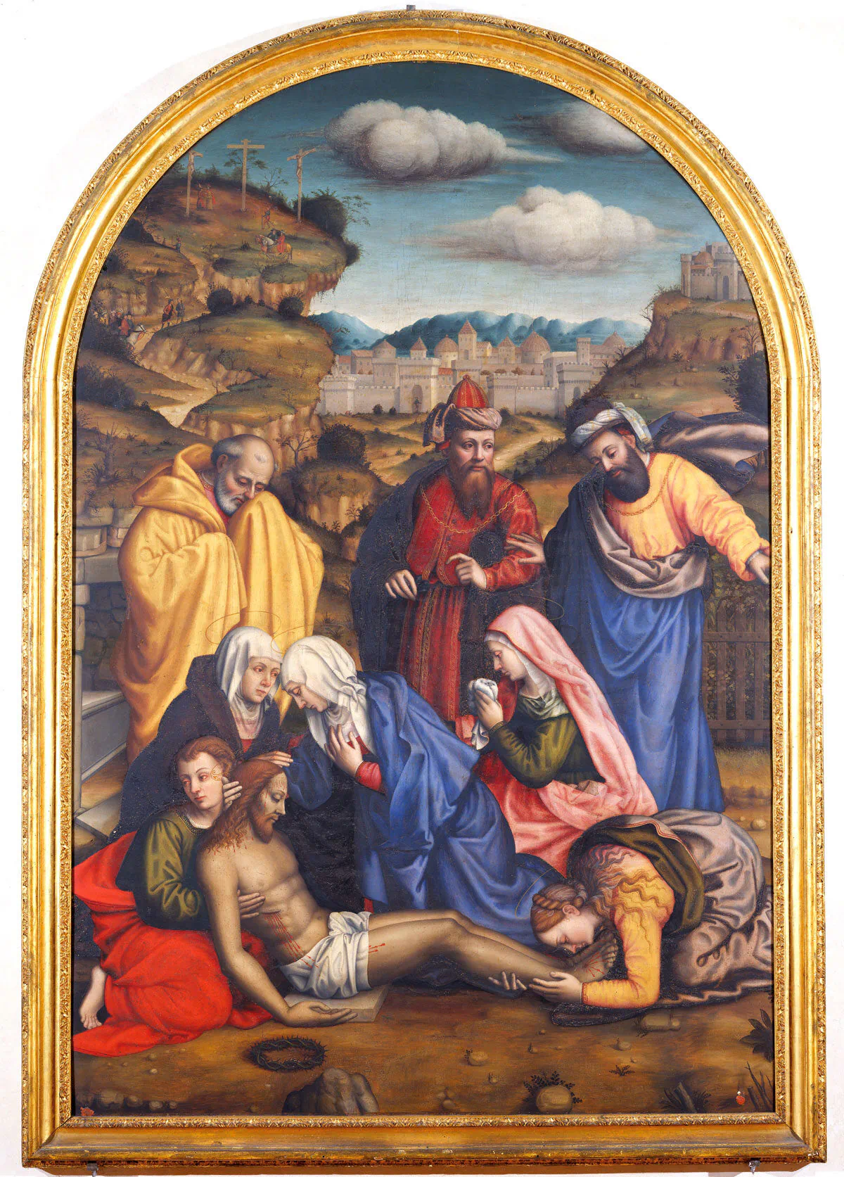 Detail of "Lamentation With Saints," by Plautilla Nelli. Oil on canvas; 113.3 inches by 75.5 inches. Restored in 2006 by the American not-for-profit organization Advancing Women Artists (AWA). (AWA Archives)