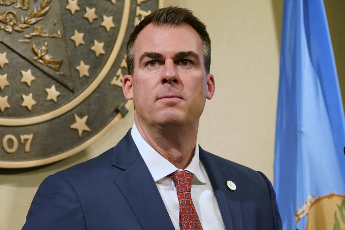 Oklahoma Gov. Kevin Stitt speaks during a news conference in Oklahoma City, Okla., on Feb. 11, 2021. (Sue Ogrocki/AP Photo)