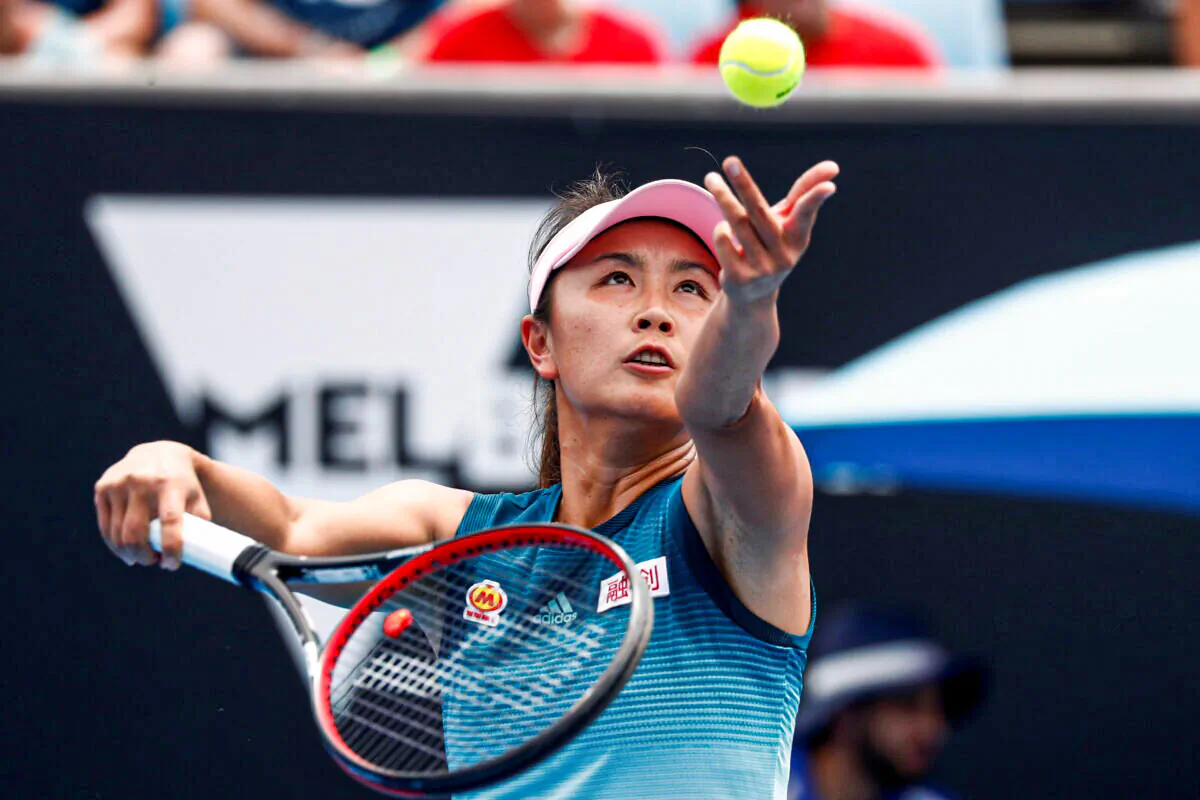 Peng Shuai, former world No.1 tennis doubles player, serves during a match at the Australian Open on Jan. 15, 2019. (Edgar Su/Reuters)