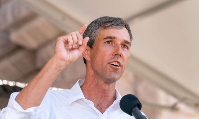 Beto O'Rourke speaks at the We Are the Moral Resurrection! Georgetown-to-Austin March for Democracy rally to support voting rights at the Texas State Capitol in Austin, Texas, on July 31, 2021. (Suzanne Cordeiro/AFP via Getty Images)