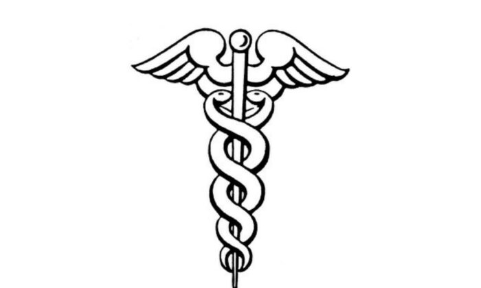 The caduceus, a traditional symbol for medicine. (Proxima Centauri b Corps via Wikimedia Commons/CC BY-SA 4.0)