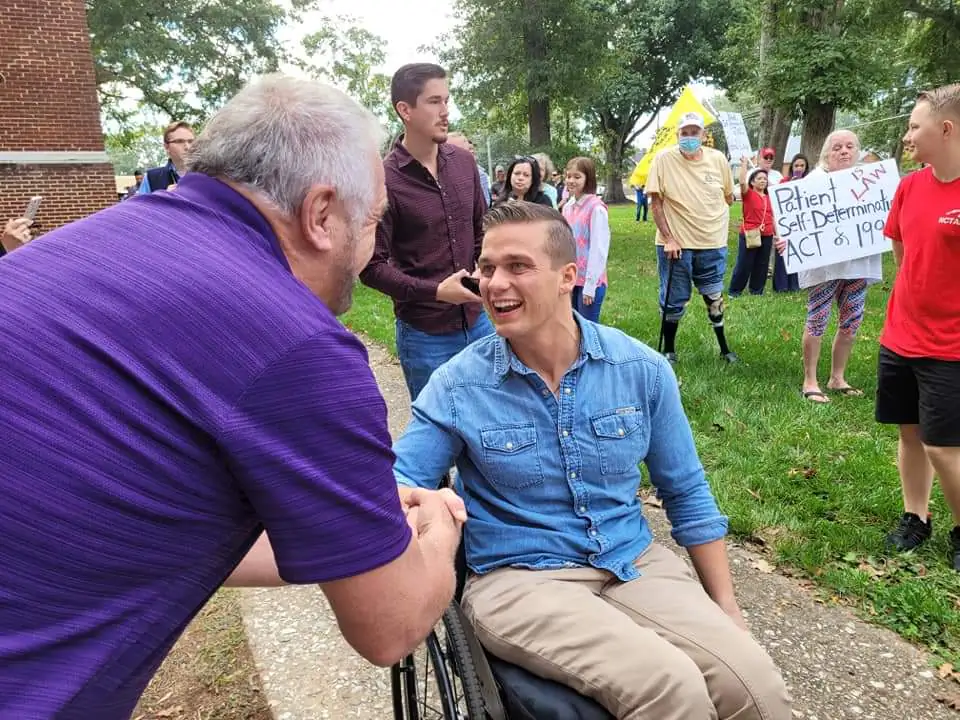 Rep. Madison Cawthorn (R-N.C.) greets constituents in his 11th district in North Carolina. (Courtesy of Kelly Wiggen)