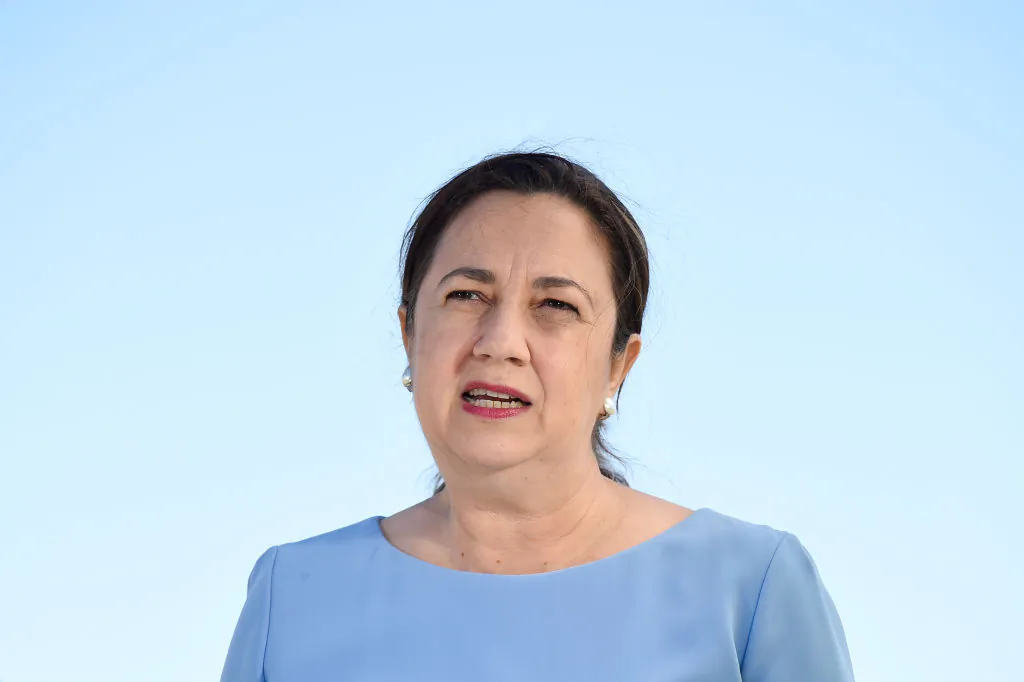 Premier Annastacia Palaszczuk speaks during a press conference on Nov. 15, 2021 in Burleigh Heads, Australia. (Matt Roberts/Getty Images)
