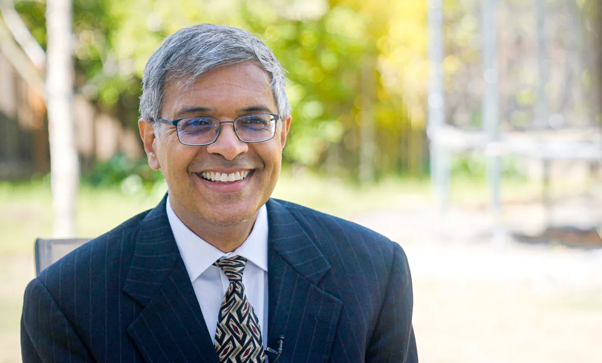 Dr. Jay Bhattacharya, a professor of health policy at Stanford University, at his home in California on April 17, 2021. (Tal Atzmon/The Epoch Times)