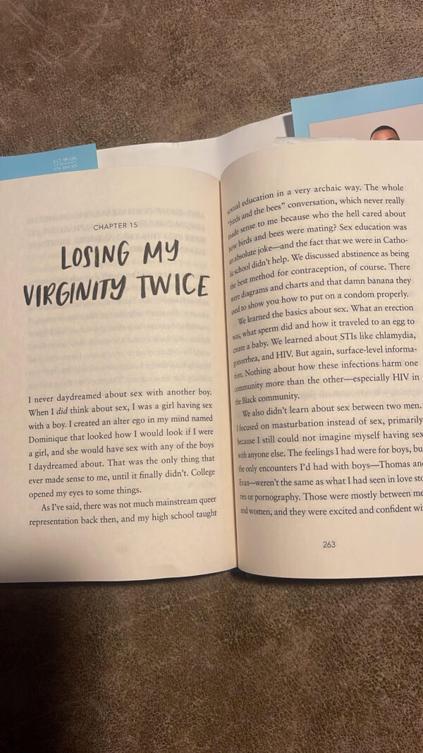 Picture of first page of Chapter 15 -- "Losing My Virginity Twice" -- from the book by George M. Johnson. Nov. 14, 2021.