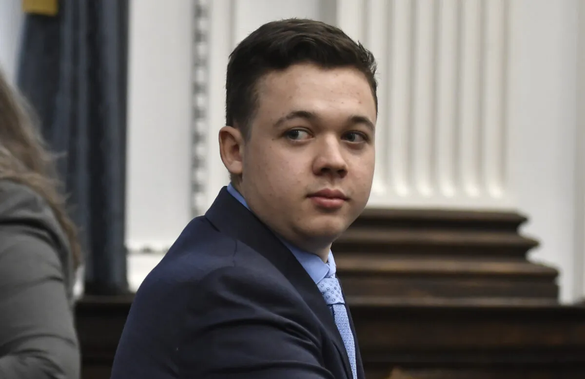 Kyle Rittenhouse looks on as the jury is let out of the room during a break during his trial at the Kenosha County Courthouse in Kenosha, Wis., on Nov. 15, 2021. (Sean Krajacic/The Kenosha News via AP, Pool)