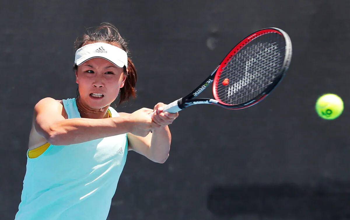 China's Shuai Peng practices at the Australian Open at Melbourne Park, Melbourne, Australia, on Jan. 13, 2019. (Adnan Abidi/Reuters)