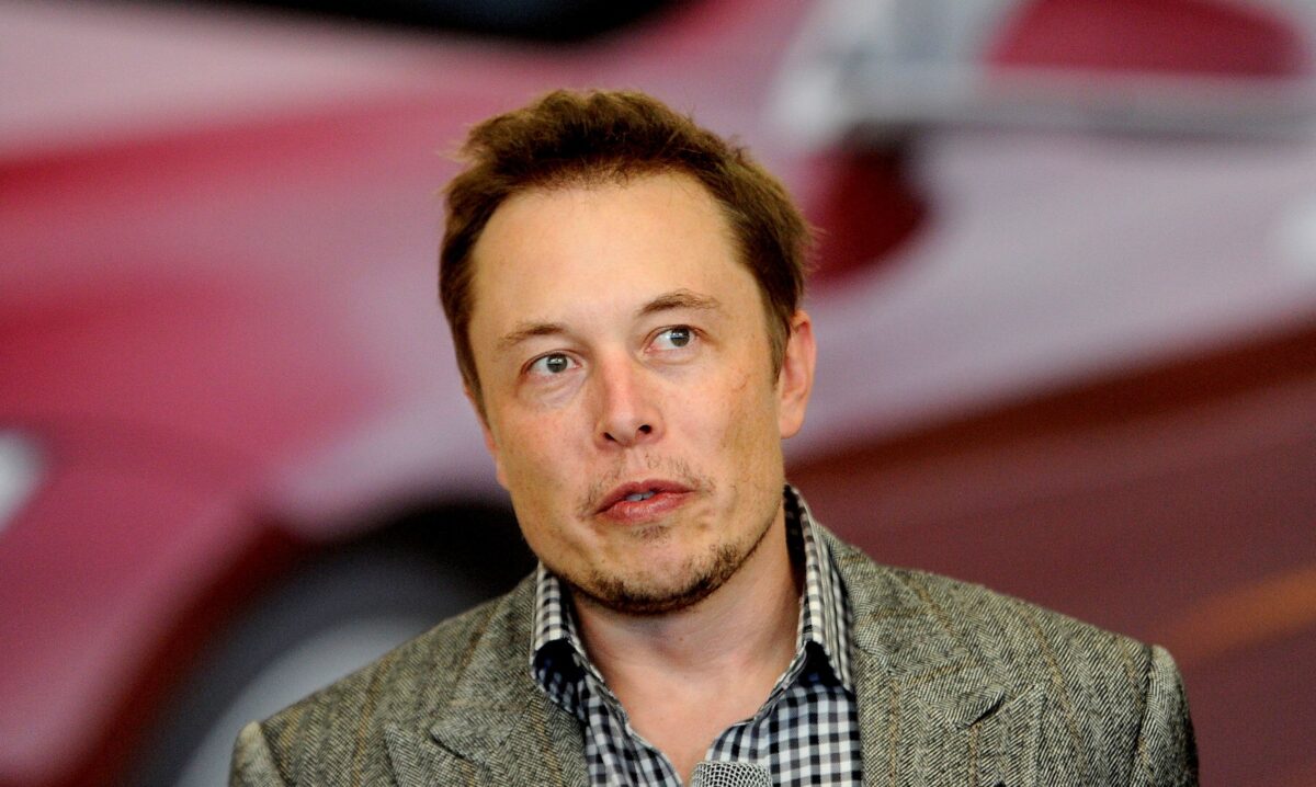 Tesla Chief Executive Office Elon Musk speaks at his company's factory in Fremont