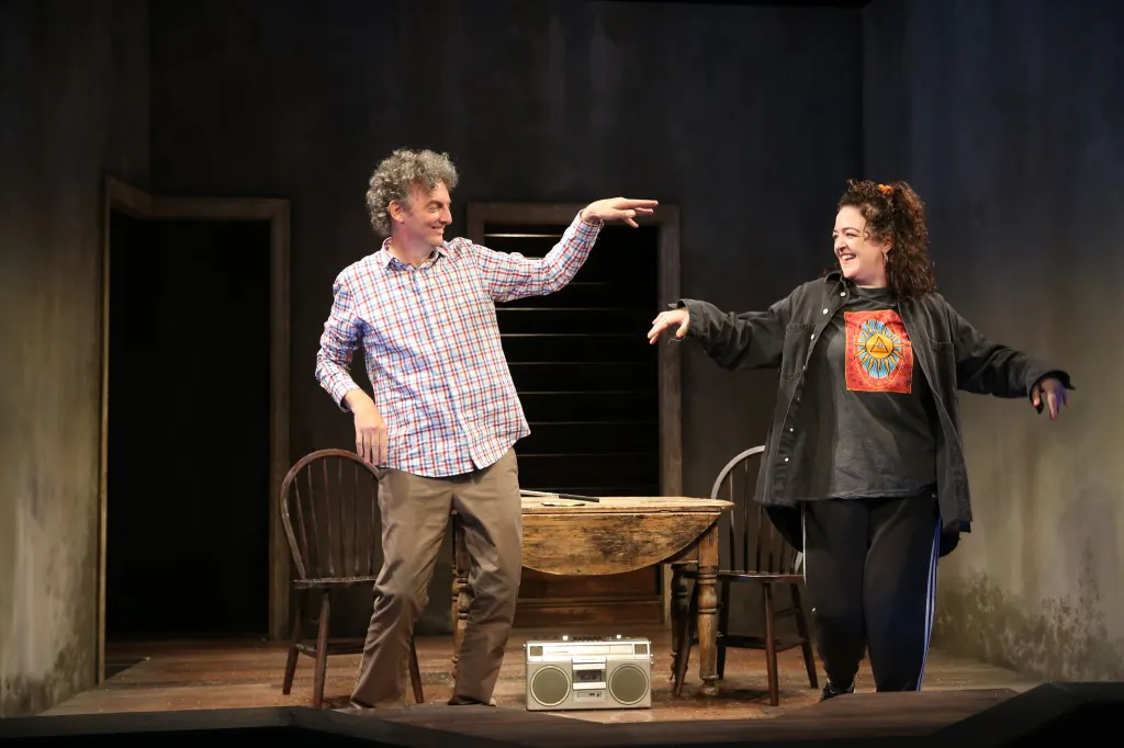 John Keating and Maeve Higgins in ‘Autumn Royal’ at the Irish Repertory Theatre. (Carol Rosegg)    