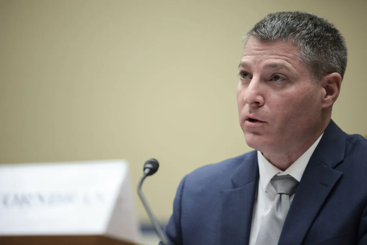 Assistant Director of the Cyber Division at the Federal Bureau of Investigation Bryan Vorndran speaks at a hearing with the House Committee on Oversight and Reform in the Rayburn House Office Building in Washington on Nov. 16, 2021. (Anna Moneymaker/Getty Images)