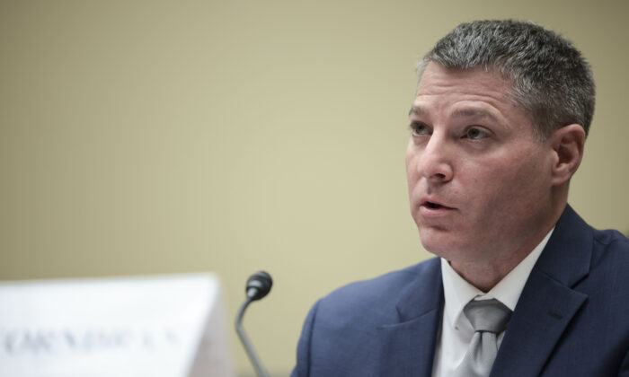 Assistant Director of the Cyber Division at the Federal Bureau of Investigation Bryan Vorndran speaks at a hearing with the House Committee on Oversight and Reform in the Rayburn House Office Building in Washington on Nov. 16, 2021. (Anna Moneymaker/Getty Images)