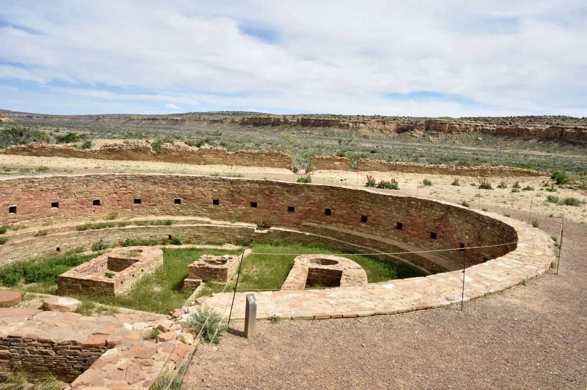 The ruins of ancient Pueblo structures are seen at Chaco Culture National Historical Park on May, 20, 2015. (Mladen Antonov/AFP via Getty Images)