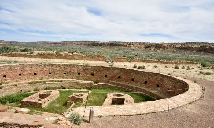 The ruins of ancient Pueblo structures are seen at Chaco Culture National Historical Park on May, 20, 2015. (Mladen Antonov/AFP via Getty Images)
