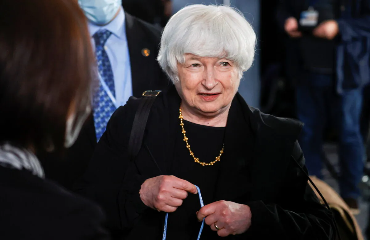 U.S. Treasury Secretary Janet Yellen attends the UN Climate Change Conference (COP26) in Glasgow, Scotland, Britain on Nov. 3, 2021. (Phil Noble/Reuters)