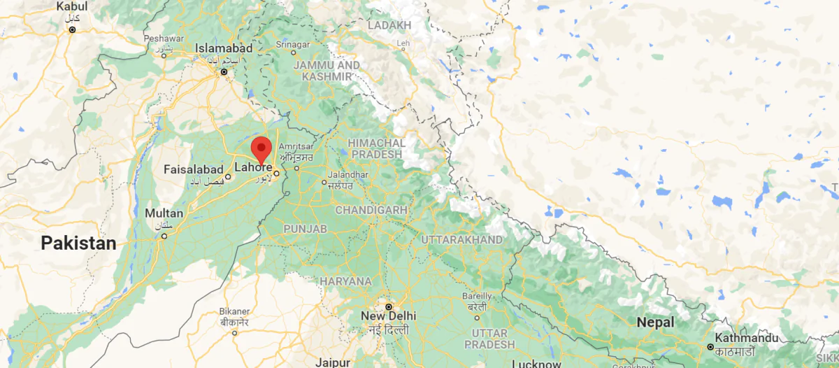 The location of Sheikhupura in the Punjab Province, Pakistan on Nov. 16, 2021. (Google Maps/Screenshot via The Epoch Times)