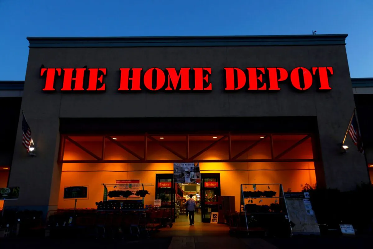 The logo of Home Depot is seen in Encinitas, Calif., on April 4, 2016. (Mike Blake/Reuters)