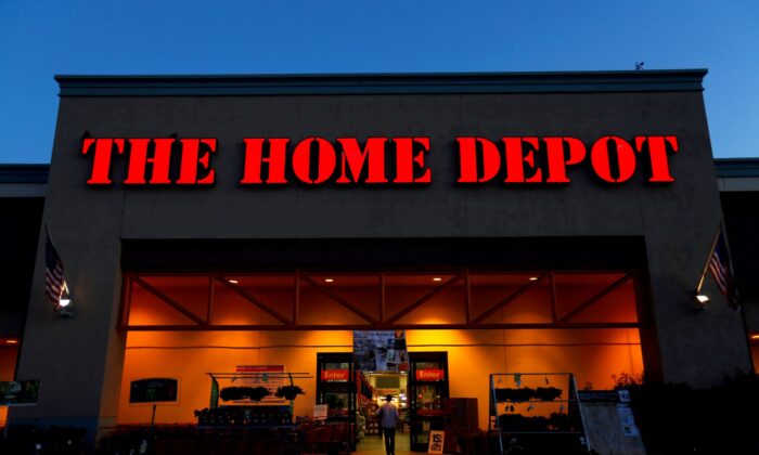 The logo of Home Depot in Encinitas, Calif., on April 4, 2016. (Mike Blake/Reuters)