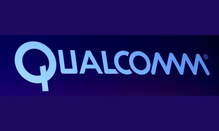 A Qualcomm logo is seen during a press event at the Mandalay Bay Convention Center in Las Vegas, on Jan. 6, 2014. (Justin Sullivan/Getty Images)
