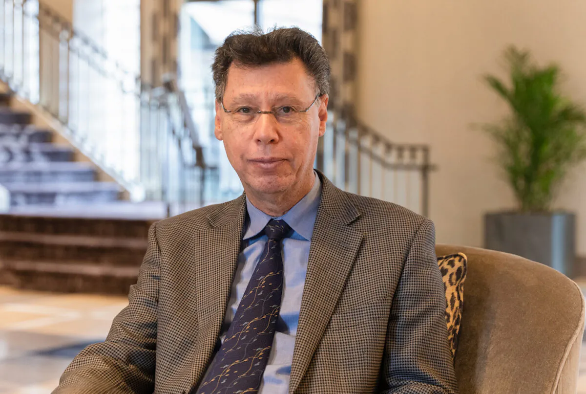 Dr. Harvey Risch, a professor of epidemiology at the Yale School of Public Health, attends the inaugural conference of the Brownstone Institute in Hartford, Connecticut, on Nov. 14, 2021. (Zhen Wang/The Epoch Times)