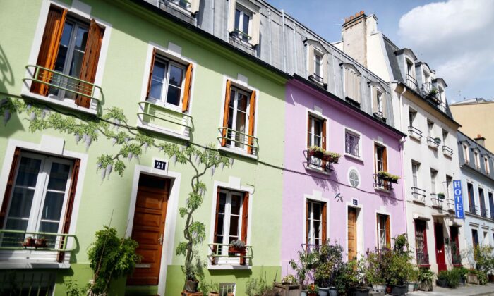 A view of rue Cremieux, a street lined with colorful, terraced homes, located in the 12th district of Paris, on Aug. 29, 2014. (Charles Platiau/Reuters)