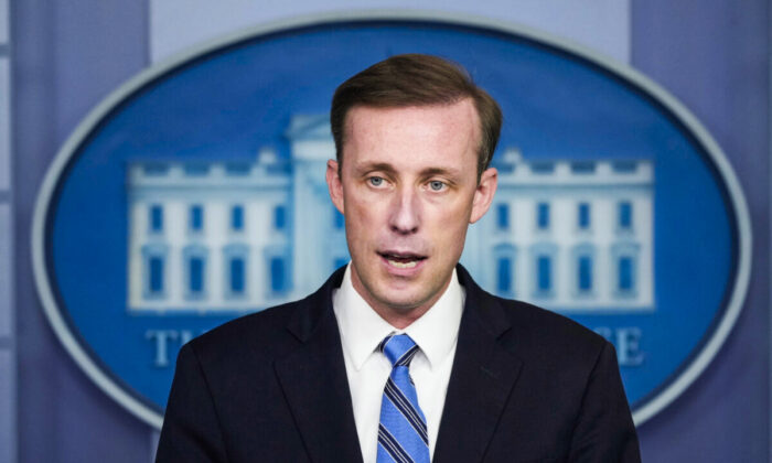 White House National Security Advisor Jake Sullivan speaks during the daily press briefing at the White House in Washington on Aug. 23, 2021. (Drew Angerer/Getty Images)