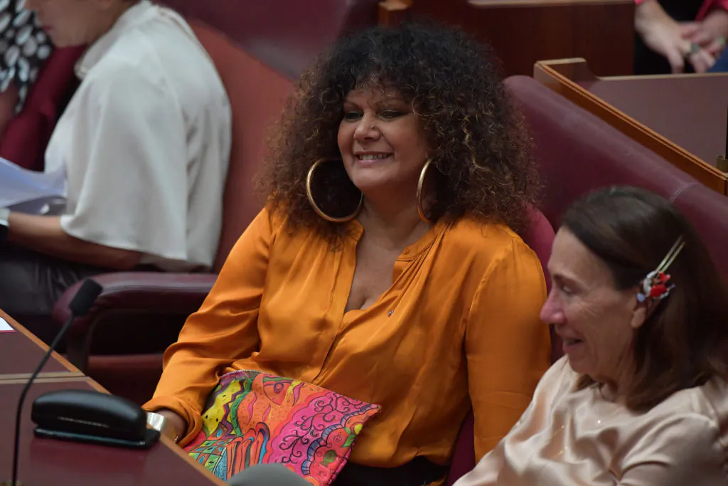 Senator Malarndirri McCarthy (C) during Senate business in the Senate at Parliament House in Canberra, Australia on Dec. 10, 2020.  (Sam Mooy/Getty Images)