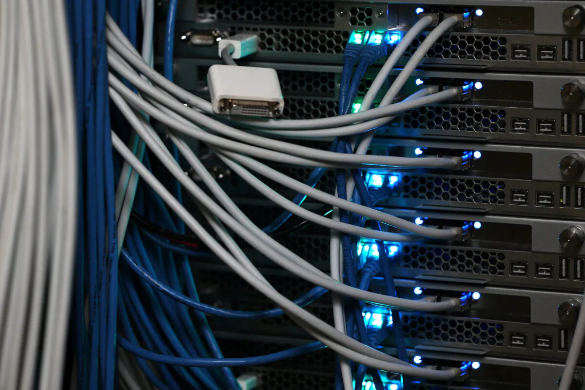 Network cables are plugged in a server room in an undated file photo. (Michael Bocchieri/Getty Images)
