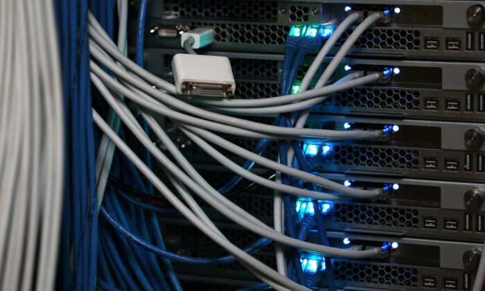 Network cables are plugged in a server room in an undated file photo. (Getty Images/Michael Bocchieri)