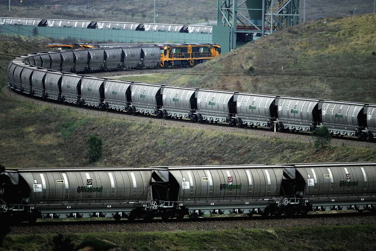 A coal train awaits loading at BHP Billiton's Mt. Arthur coal mine in Muswellbrook, Australia. In October 2020, the CCP banned the import of Australian coal after former Australian Foreign Minister Marise Payne and former Prime Minister Scott Morrison publicly called on the World Health Organization (WHO) to launch an independent investigation into the origins of COVID-19. (Ian Waldie/Getty Images)