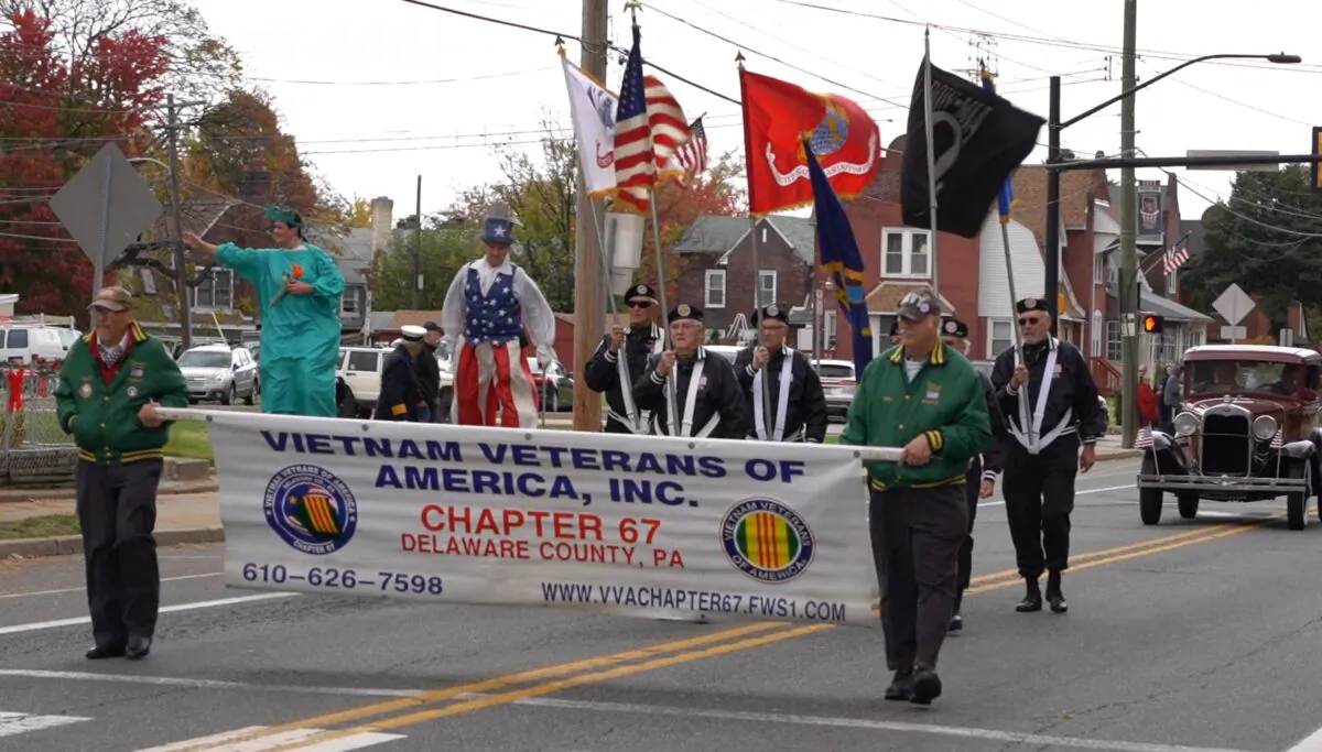 Veterans Day parade held in Marcus Hook, Pa., on Nov. 13, 2021. (William Huang/The Epoch Times)