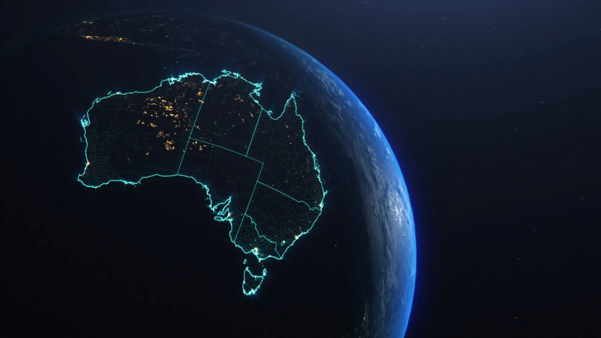 Australia outlined from space. (Sono Creative/Adobe Stock)