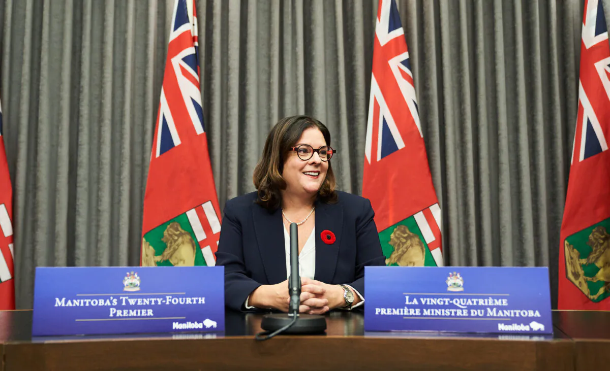 Heather Stefanson was seen after being sworn in as Manitoba's 24th premier on Nov. 2, 2021. (The Canadian Press/David Lipnowski)