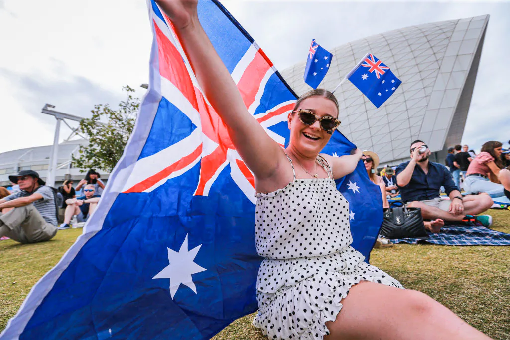 Crowds celebrate Australia Day on day seven of the 2020 Australian Open at Melbourne Park in Australia, on Jan. 26, 2020. (Wayne Taylor/Getty Images)