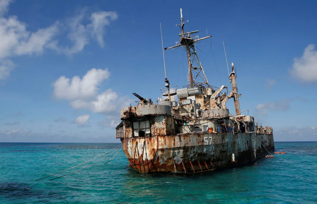 The BRP Sierra Madre, a marooned transport ship which Philippine Marines live on as a military outpost, is pictured in the disputed Second Thomas Shoal, part of the Spratly Islands in the South China Sea March 30, 2014. (Erik De Castro/Reuters)